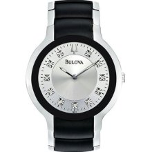 Bulova 11 Diamond Silver Tone Dial Two-tone Men's Watch 98d118