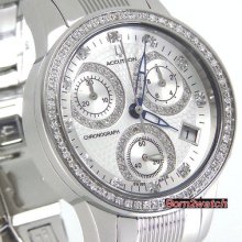 Bulova Accutron Women Swiss Made Chronograph 113 Diamonds Sapphire 26r38