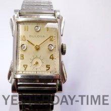 Bulova Ambassador 1952 USA 21 Jewel Diamond Dial Gents Manual Deco Watch