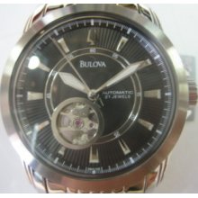 Bulova Japan Men's Watch Automatic Stainless S 21 Jewel Original Edition See-thr