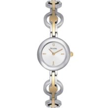 Bulova Ladies Two Tone Open Link Dress 98v18 Watch