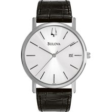 Bulova Men's Stainless Steel Dress Silver Dial 96B104