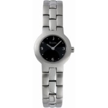 Bulova Women's 63L44 Bracelet Silver Black Dial Watch