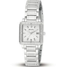 Bulova Women's Diamond Accent Square Watch 96r143