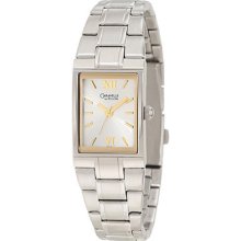 Bulova Women's Silver-tone Ss Dress Watch - Rectangular Mop Dial 43l146