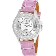 Burgi Watches Women's Diamond/Swarovski Crystal GMT Light Purple Genui