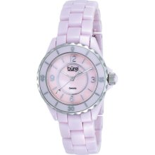 Burgi Watches Women's Pink MOP Dial Pink Ceramic Pink Ceramic Pink MO