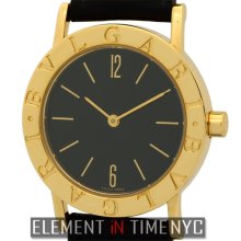 Bvlgari 18k Yellow Gold Dress Watch 30mm Black Dial