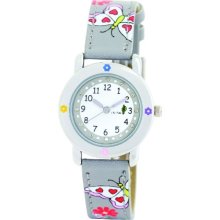 Cactus Girl's Quartz Analogue Watch Cac-53-L02 With Grey Butterflies Stone Dial