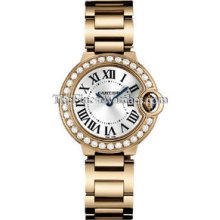 Cartier Ballon Bleu 28mm Pink Gold Diamond Ladies Watch WE9002Z3