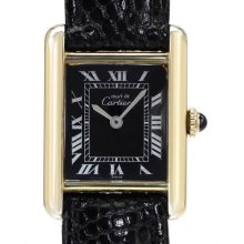 CARTIER Swiss Mechanical Gold Plated Silver Watch