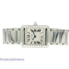 Cartier Tank Francaise Ladies Watch With Diamonds Steel