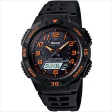 Casio aqs800w-1b2v men's self-charging tough solar analog digital watch fre