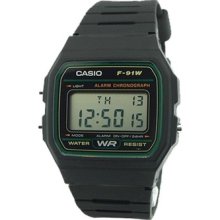 Casio F91w-3a Digital Black Resin Classic Sports Alarm Chronograph Watch