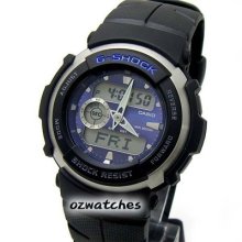 Casio G-shock Digital World Time G-300 G-300-2a Blue 100% Authentic With Box