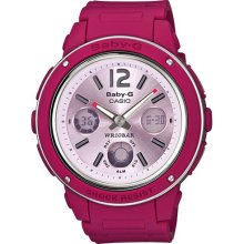 Casio Women's Baby-G BGA150-4B Pink Resin Quartz Watch with Pink Dial