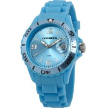 Cepheus Women's Quartz Watch With Turquoise Dial Analogue Display And Turquoise Silicone Strap Cp603-090D