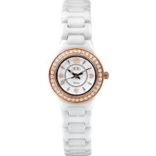 Ceramic Couture Rose Gold Immersion Plated Watch with CZ's