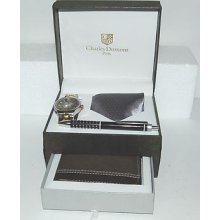 Charles Dumont Paris 363 Watch Tie Pen Wallet Gift Set Boxed