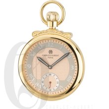 Charles Hubert Gold-Plated Polished Finish Open Face Mechanical Pocket Watch 3873-G