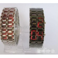 Christmas Gift 2pcs Digital Led Watch Iron Samurai Japanese Red Or B