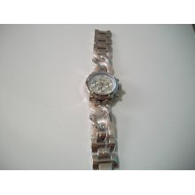 Chronograph Style Bracelet Beige/silver Color Boyfriend Watch