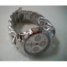 Chronograph Style Bracelet Silver Color Boyfriend Watch