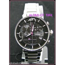 Citizen Delicate Women Eco-drive Chrono Black - Purple Accent Fb1200-51e