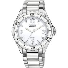 Citizen Eco-drive Em0030-59a Ceramic/stainless Steel 8 Diamond's Women's Watch