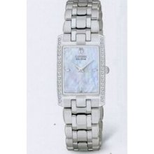 Citizen Eco Drive Silver Rectangular Dial Stiletto Watch With 34 Diamonds