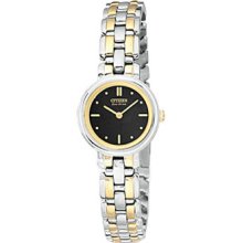 Citizen Eco-drive Two Tone Black Dial Women's Dress Watch Ew9134-51e