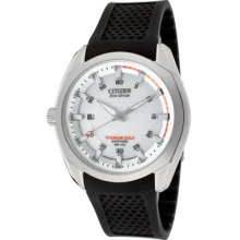 Citizen Watches Men's Titanium Golf White Dial Black Polyurethane Bla