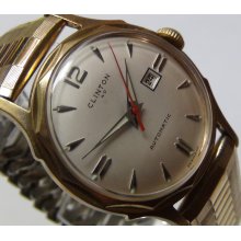 Clinton 49 Men's Automatic Made in Germany Gold Calendar Watch w/ Bracelet