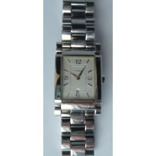 Coach Stainless Steel Men's Dress Date Watch W514 White Guilloche Dial