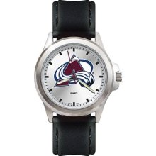 Colorado Avalanche Silver Tone Leather Watch - Ava137 - Men