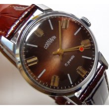 Cornavin Men's Silver 15Jwl Made in USSR for Export to Panama Watch w/ Strap