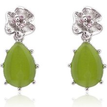 Country style flowers fruit green water droplet earrings