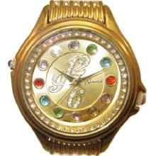 Crazy Carats Gold Dial Gold Watch