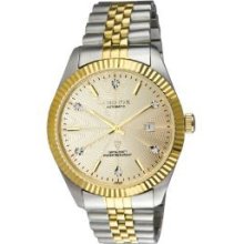 Croton Datejust Gold 6 Diamond Automatic Two Tone Steel Bracelet Mens Watch