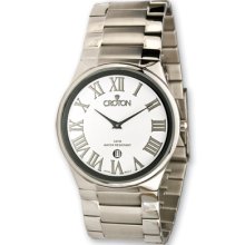 Croton Mens Stainless Steel Quartz White Dial Watch XWA3121