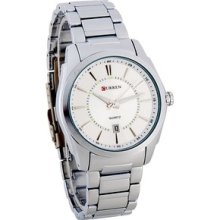 Curren 8072 Stainless Steel Men's Analog Casual Watch Silver