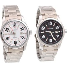 CURREN 8093 Round Dial Men's Quartz Wrist Watch Date Stainless Steel W