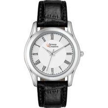 Custom Dress Watch - Men's Polished & Brushed Silver Promotional Watch