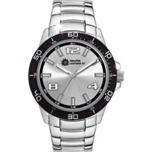 Custom Dress Watch - Silver Dial Promotional Watch w/ Folded Steel Bracelet