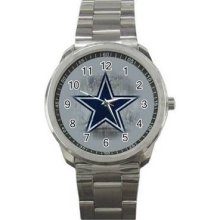 Dallas Cowboys Unisex Silver-Tone Sports Metal Watch 10