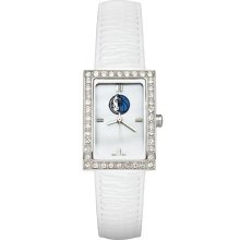 Dallas Mavericks Women's White Leather Strap Allure Watch