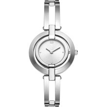 Danish Design Women's Quartz Watch With White Dial Analogue Display And Silver Stainless Steel Bangle Dz120098