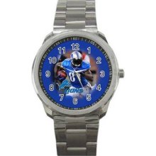 Detroit Lions Unisex Silver-Tone Sports Metal Watch 02