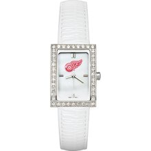 Detroit Red Wings Ladies Allure Watch White Leather Strap