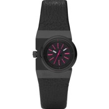 Diesel Women's Dz5251 Black Analog Dial Black Leather Strap Quartz Watch